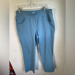 Lands End Light Blue Yoga Pants W Pockets Athleisure Medium 8-10